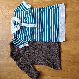 2 for $8 - Girls Sweater & T-shirt- Size L 12/14